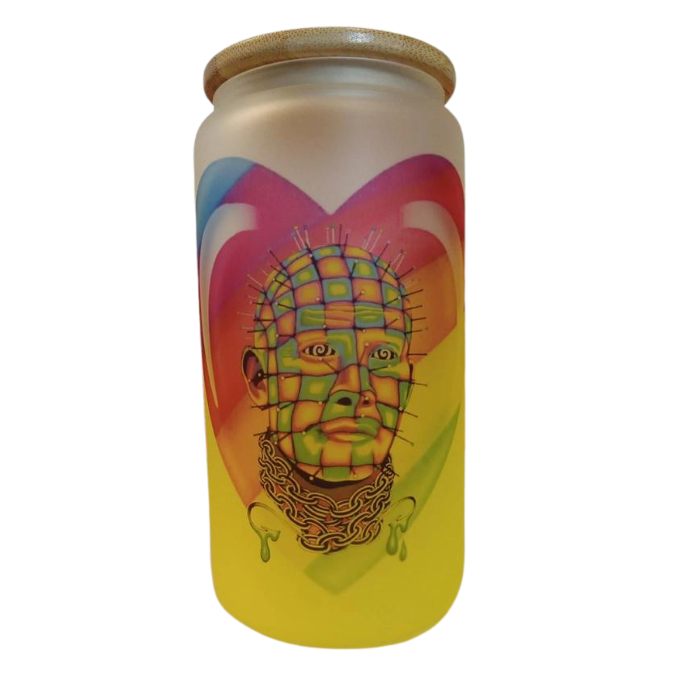 Lisa Frank Frosted Horror Glass Tumbler Pinhead