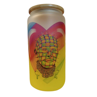 Lisa Frank Frosted Horror Glass Tumbler Pinhead