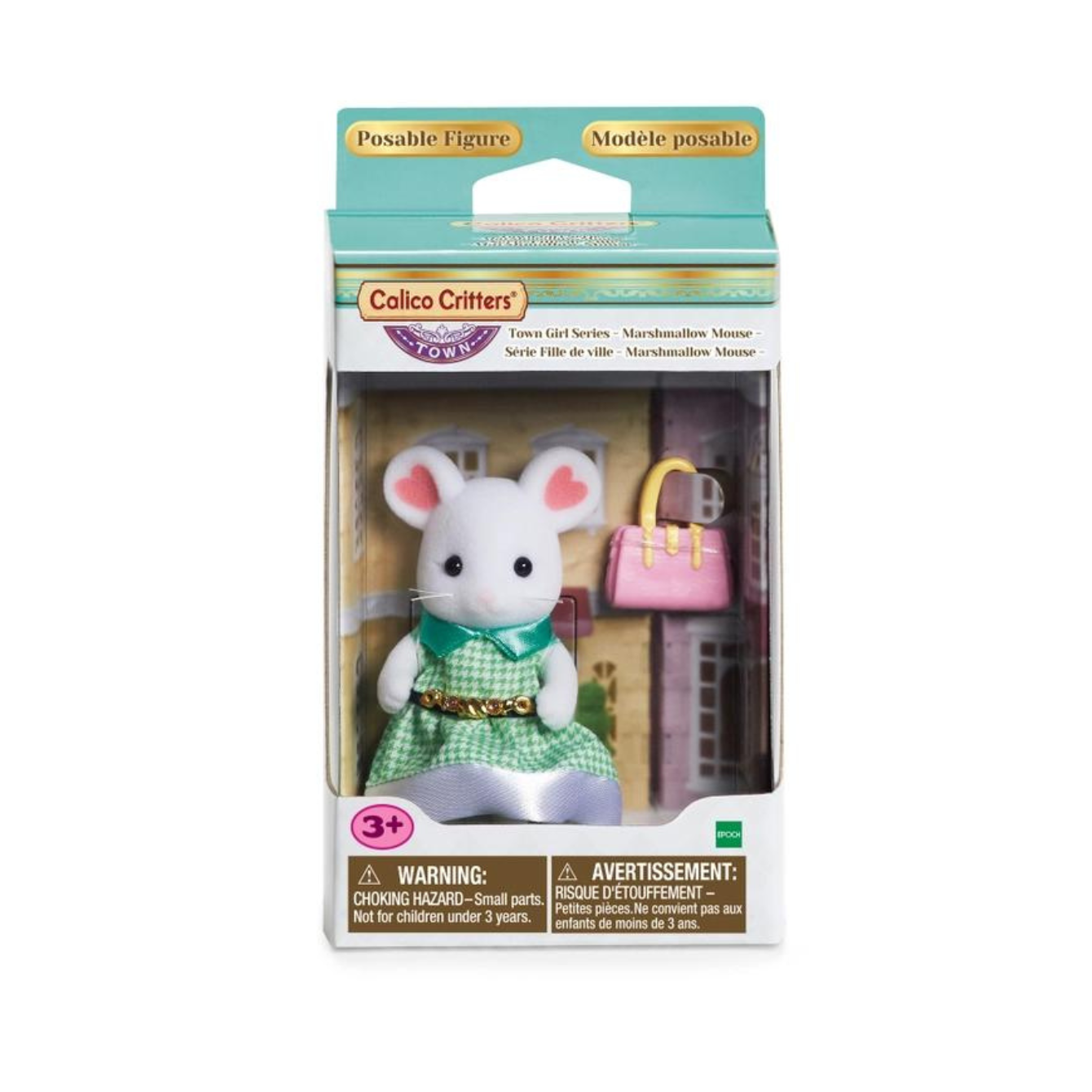 Calico Critters Stephanie Marshmallow Mouse in Satin Dress