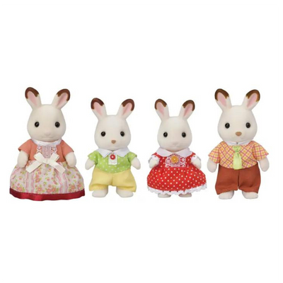 Calico Critters Chocolate Rabbit Family Set of 4
