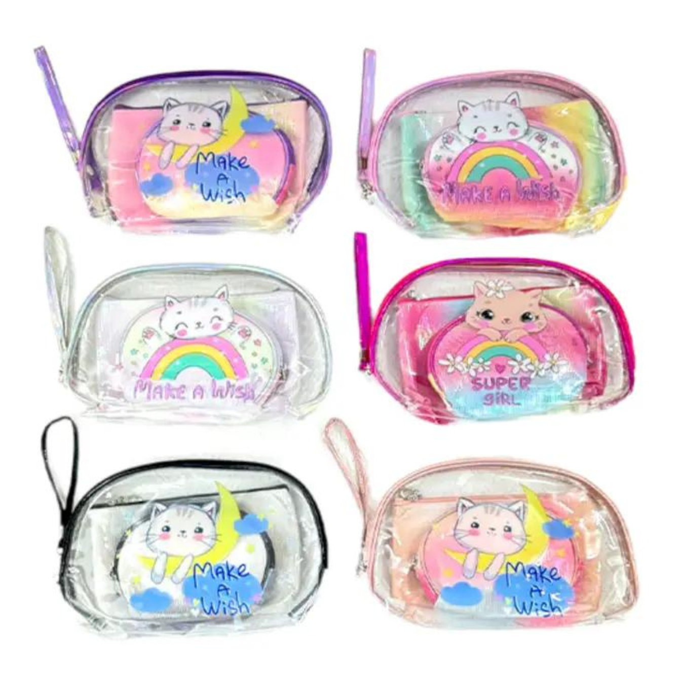 Clear Cat Pouch Set