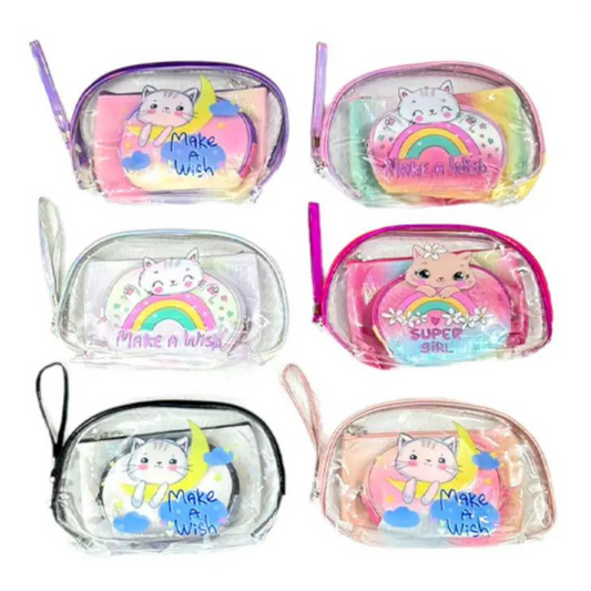 CLEAR CAT POUCH SET