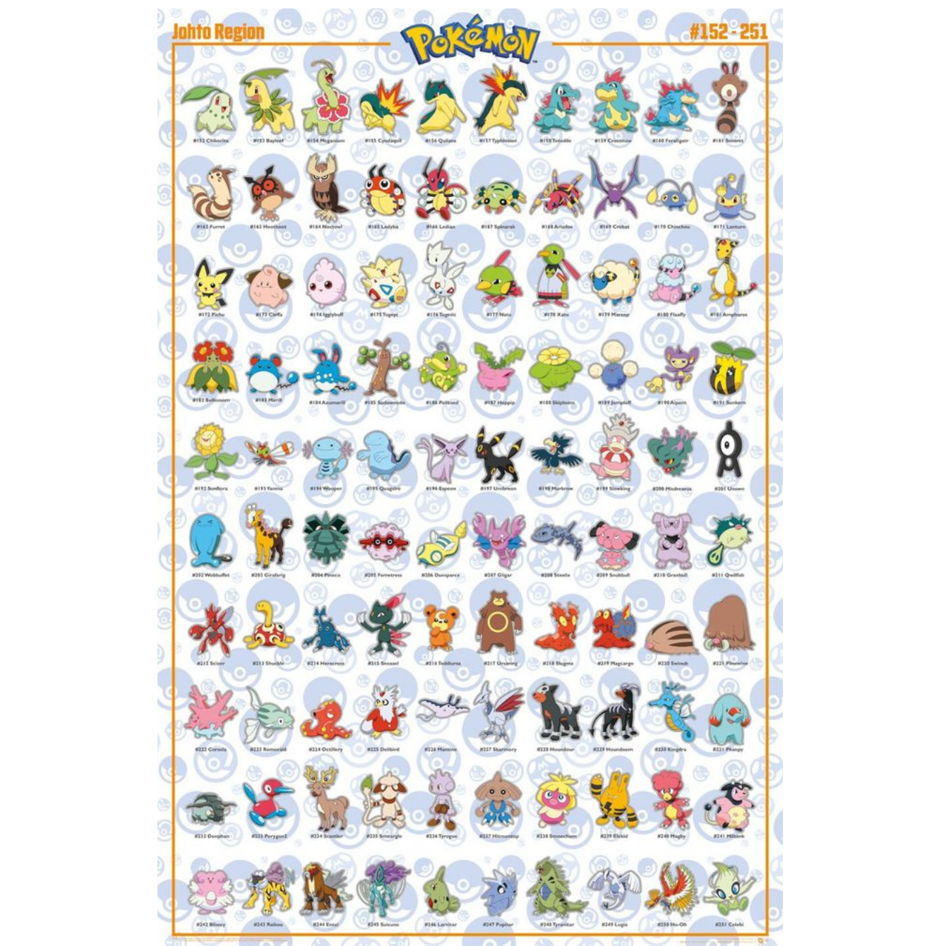 Pokemon - JOHTO - Regular Poster