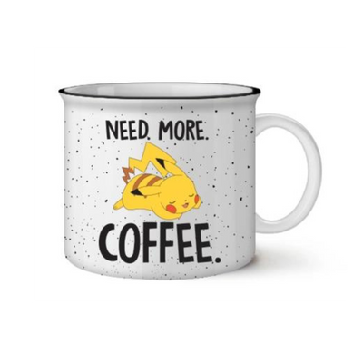 Pokemon Pikachu Need More Coffee 20oz Ceramic Camper Mug