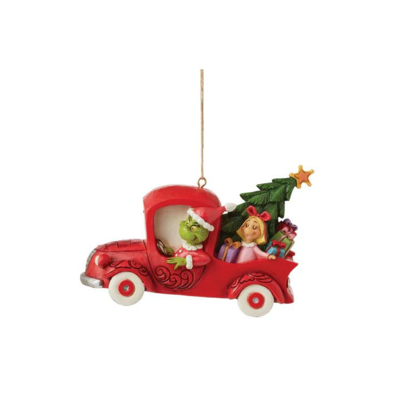 Grinch in Red Truck Ornament