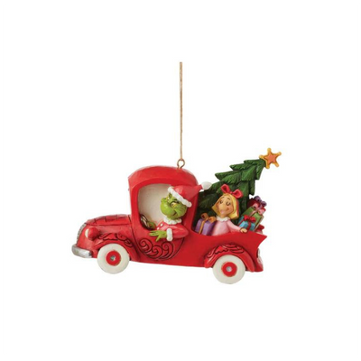 Grinch in Red Truck Ornament