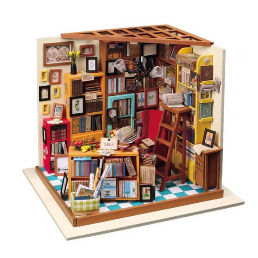 Sam's Study Rolife Library Diy Miniature Dollhouse