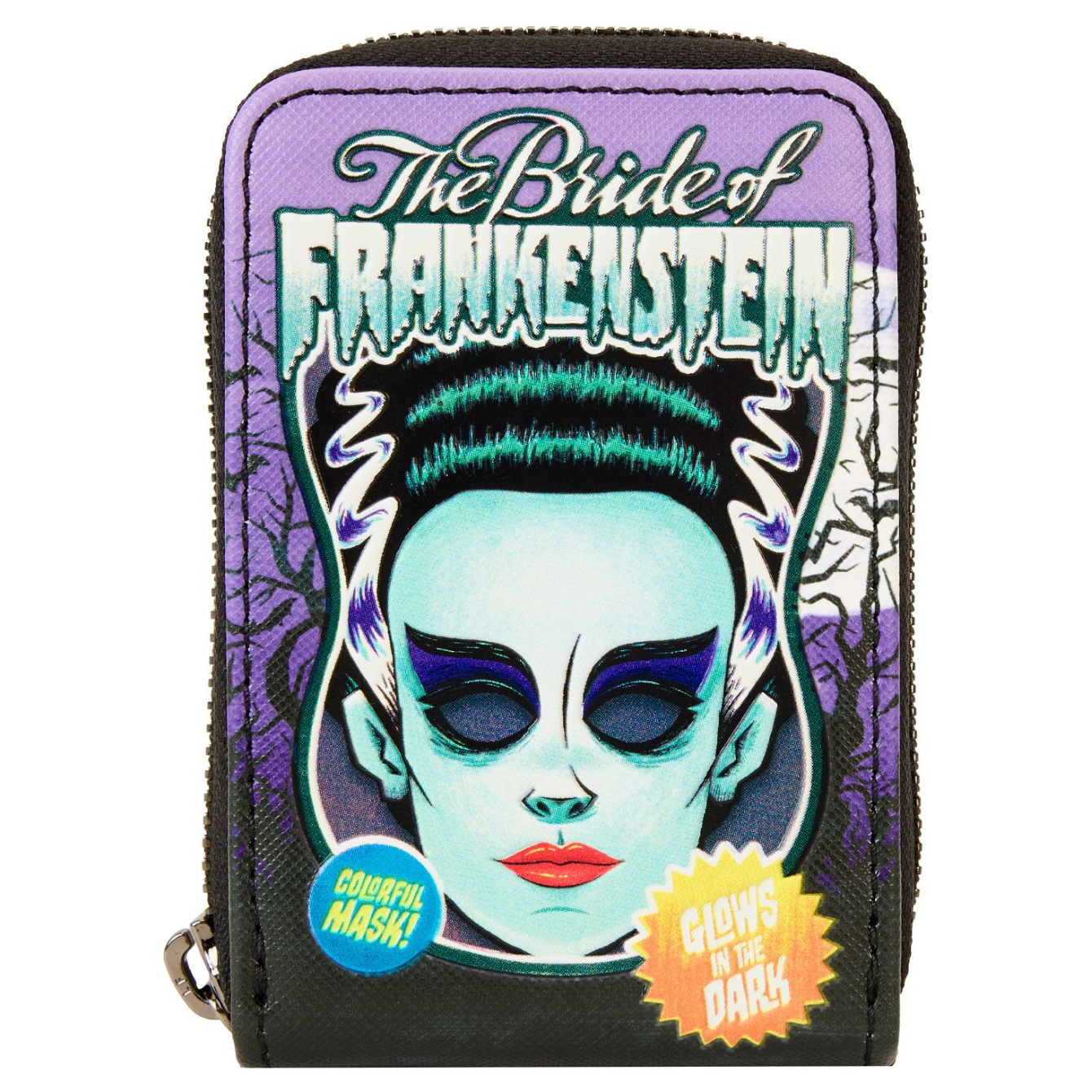 PRE-ORDER Loungefly Universal Monsters Bride of Frankenstein Neon Mask Wallet