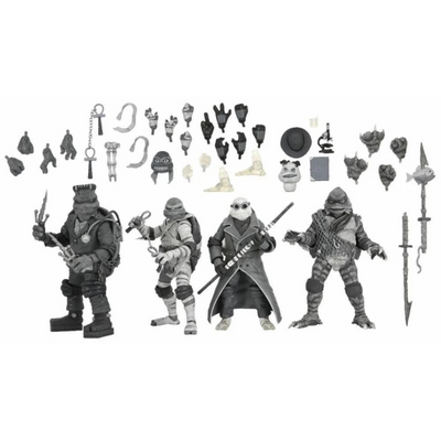 Universal Monsters x Teenage Mutant Ninja Turtles Turtles (Black & White) Action Figure 4-Pack