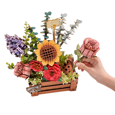 3D Flower Puzzle Wooden Bloom Box