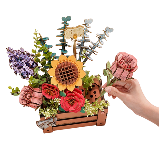 3D Flower Puzzle Wooden Bloom Box