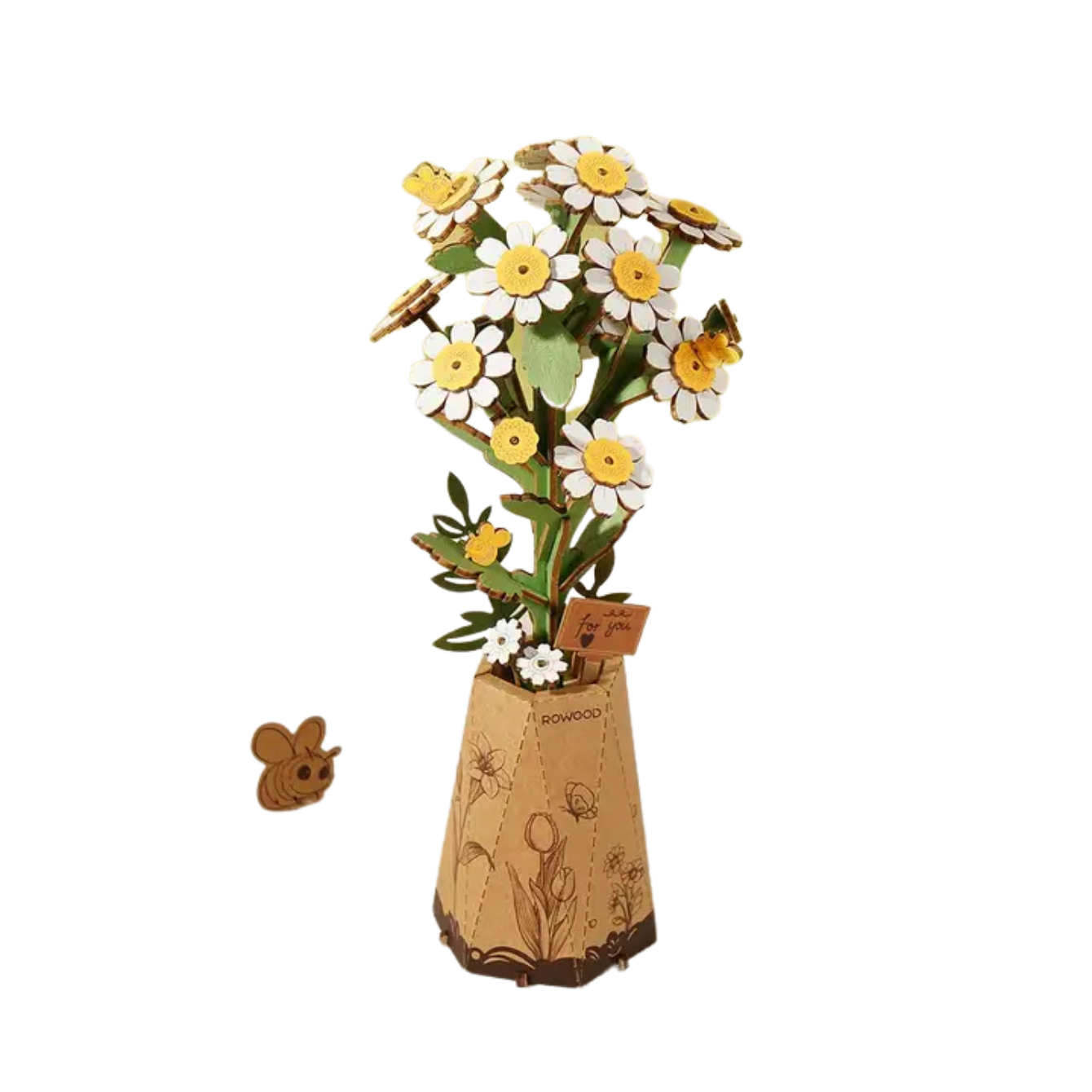 Chamomile Rowood Diy Wooden Flower Bouquet 3D Wooden