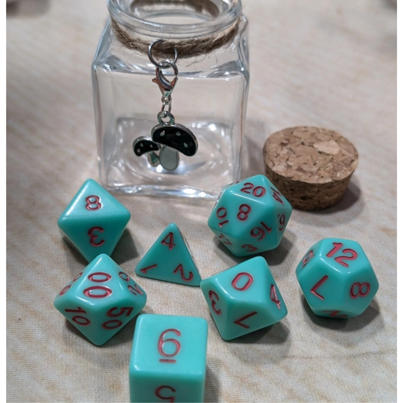 Dice Spell Jars with 7pcs D20 TRPG Dice - Mix of Any