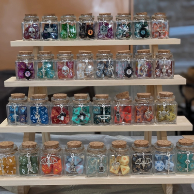 Dice Spell Jars with 7pcs D20 TRPG Dice - Mix of Any