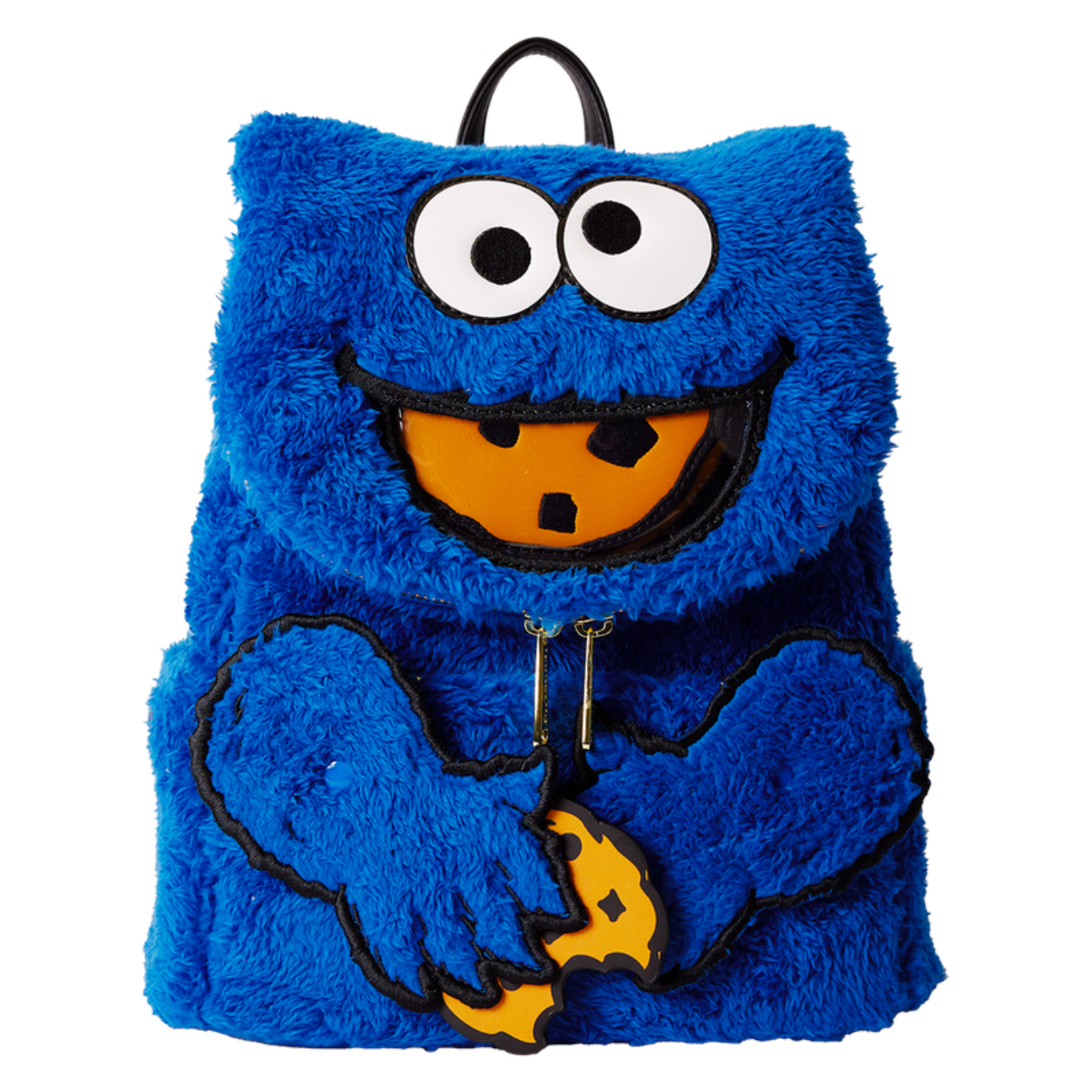 Loungefly Sesame Street Cookie Monster Plush Mini Backpack with Coin Bag