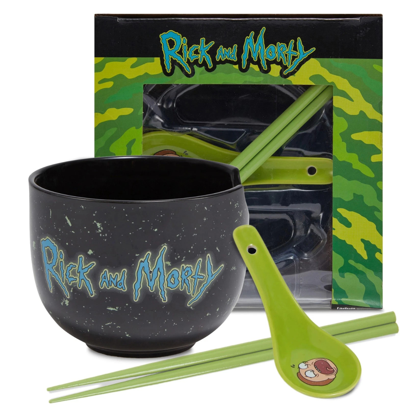 Rick and Morty Microwave Ramen Bowl Set with Chopsticks and Spoon