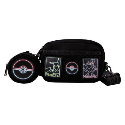 Loungefly Pokémon Pikachu & Mewtwo Glow Nylon Sling Crossbody Bag with Coin Bag