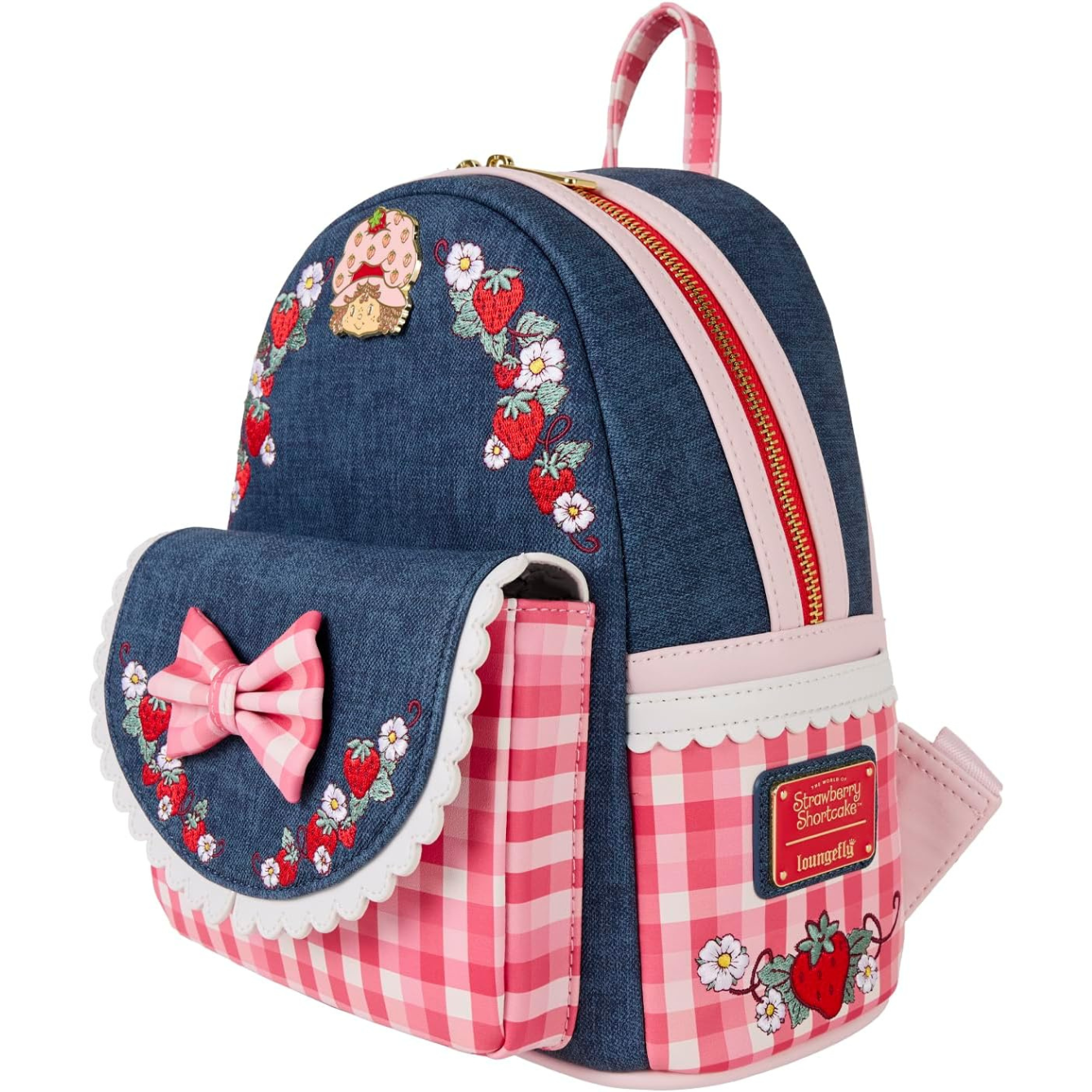 Loungefly Strawberry Shortcake Faux Denim Mini Backpack