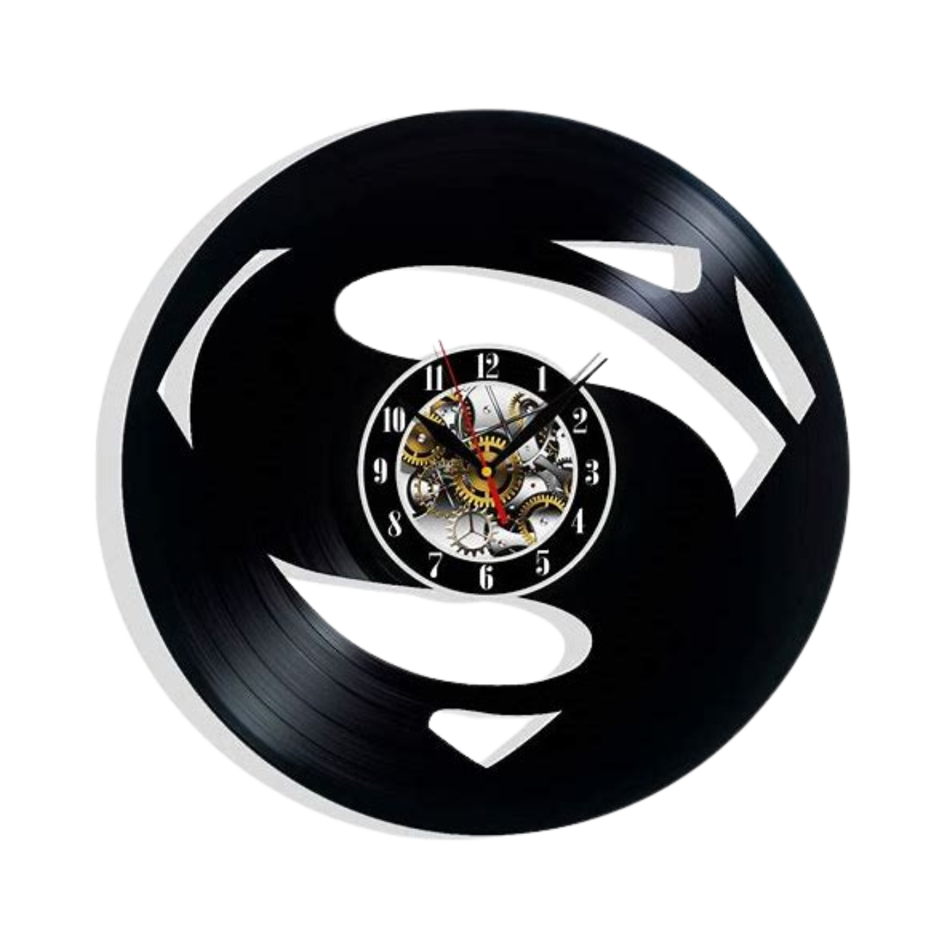 Superman Logo Vinyl Wall Clock