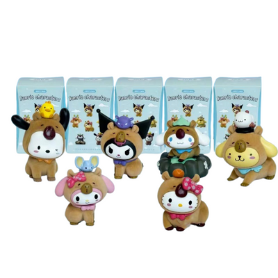 Sanrio Family Laid-back Capybara Deries Assembly Model Blind Box