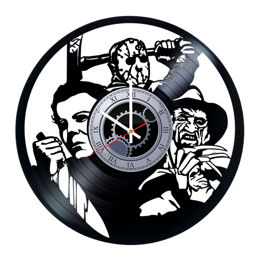 Vinyl Record Wall Clock Freddy Krueger Jason Voorhees Michael