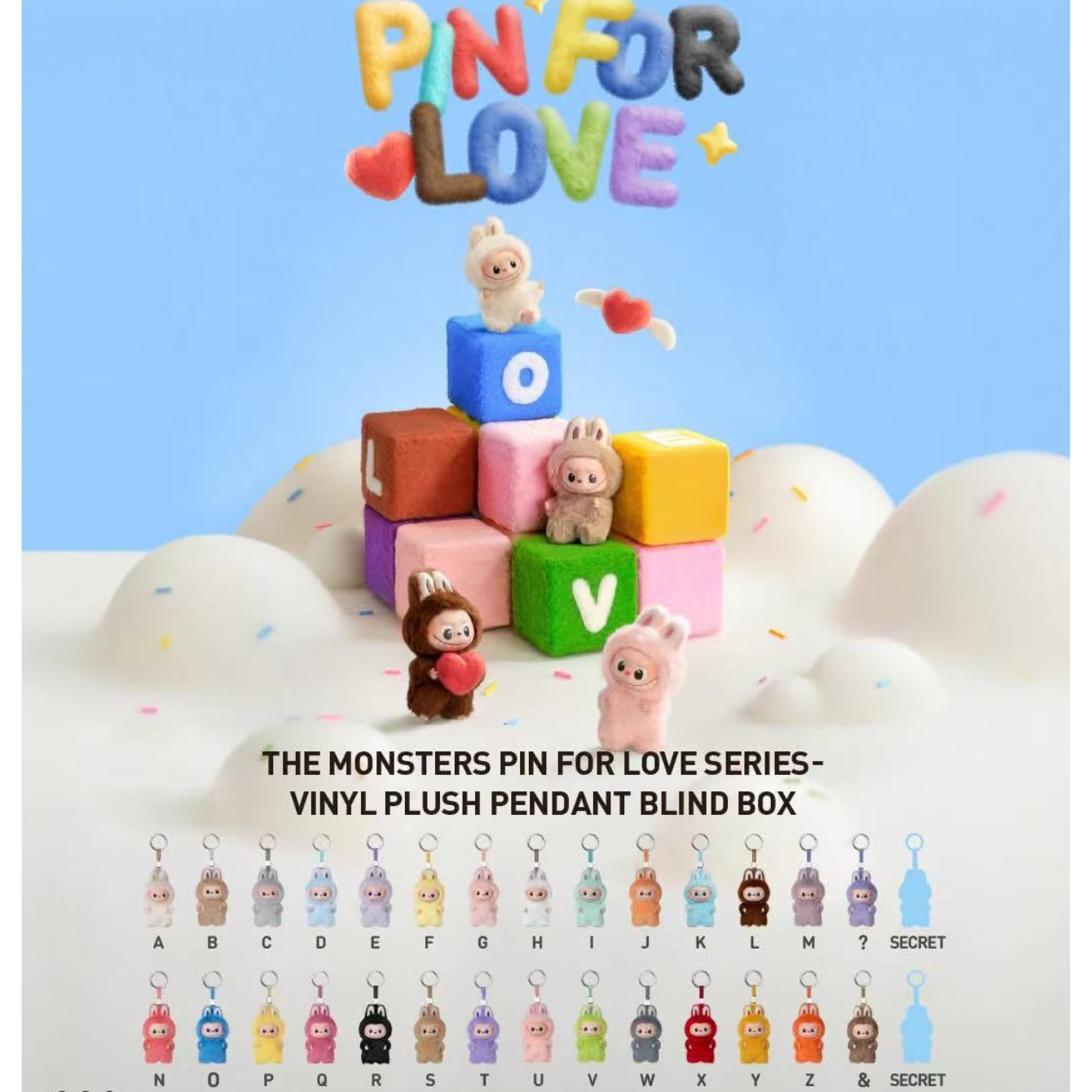 THE MONSTERS Pin for Love Series-Vinyl Plush Pendant Blind Box A-M