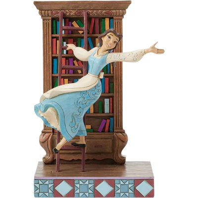 Enesco Disney Traditions by Jim Shore Beauty and The Beast Belle with Bookshelf Figurine