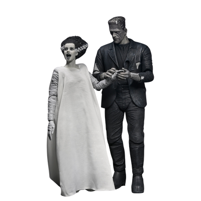 Universal Monsters - The Bride of Frankenstein 90th Anniversary The Monster and His Mate 7" Scale Action Figure 2-Pack (Black & White)