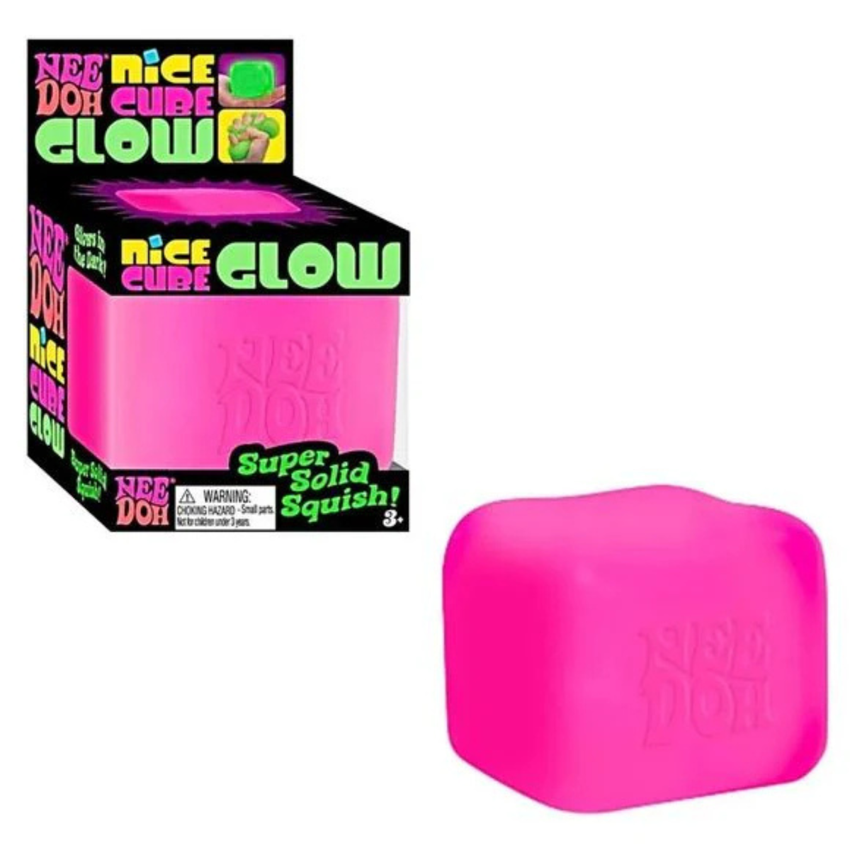Schylling NeeDoh Nice Cube Glow Squishy Fidget Toy (LIMIT OF 2)