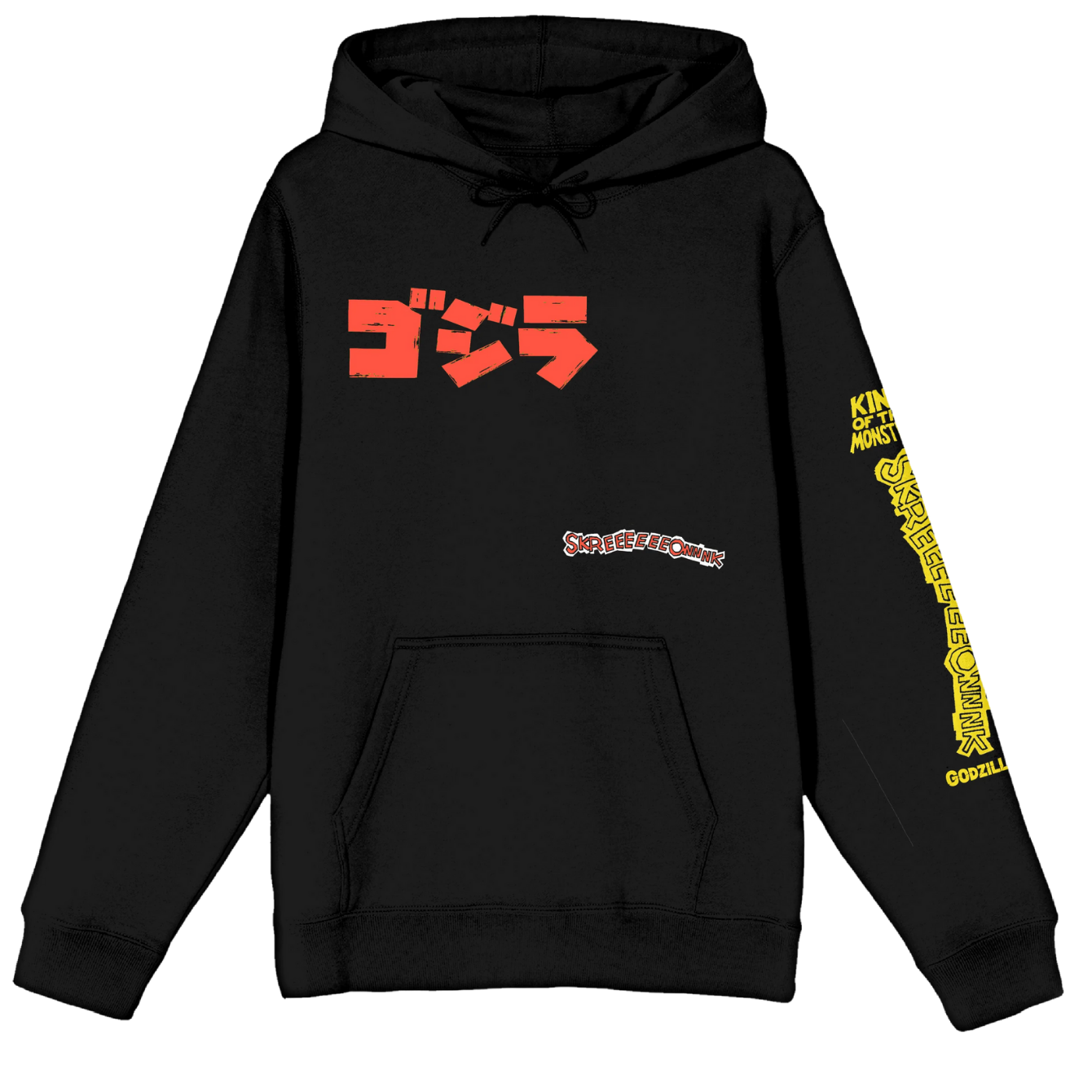 GODZILLA CLASSIC KANJI POSTER ART MEN’S BLACK LONG SLEEVE HOODIE SWEATSHIRT
