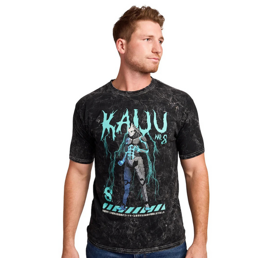 KAIJU NO. 8 KAUU MEN'S BLACK CLOUD WASH SHORT SLEEVE TEE