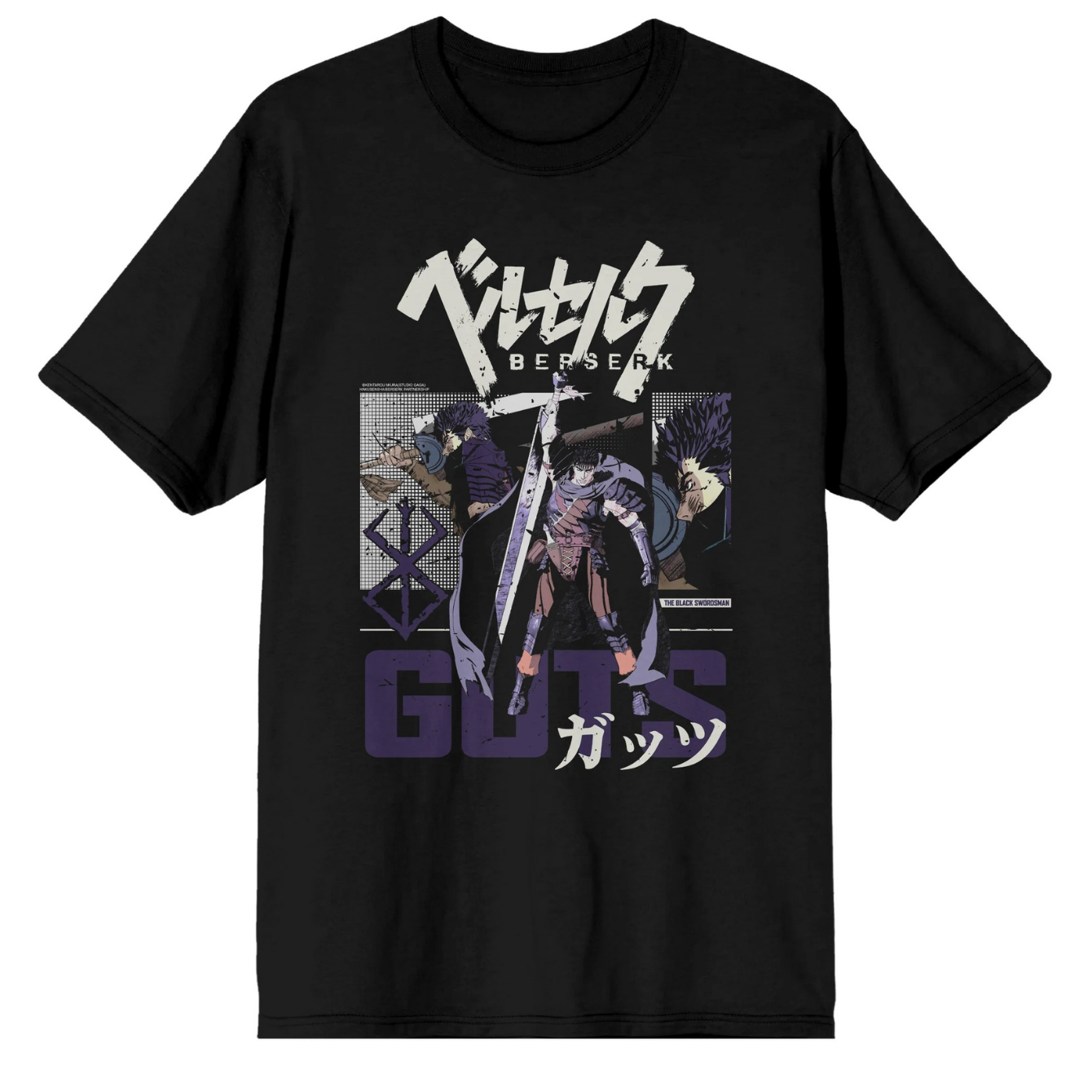BERSERK GUTS SLICK SQUAD KANJI MEN'S BLACK SHORT SLEEVE TEE