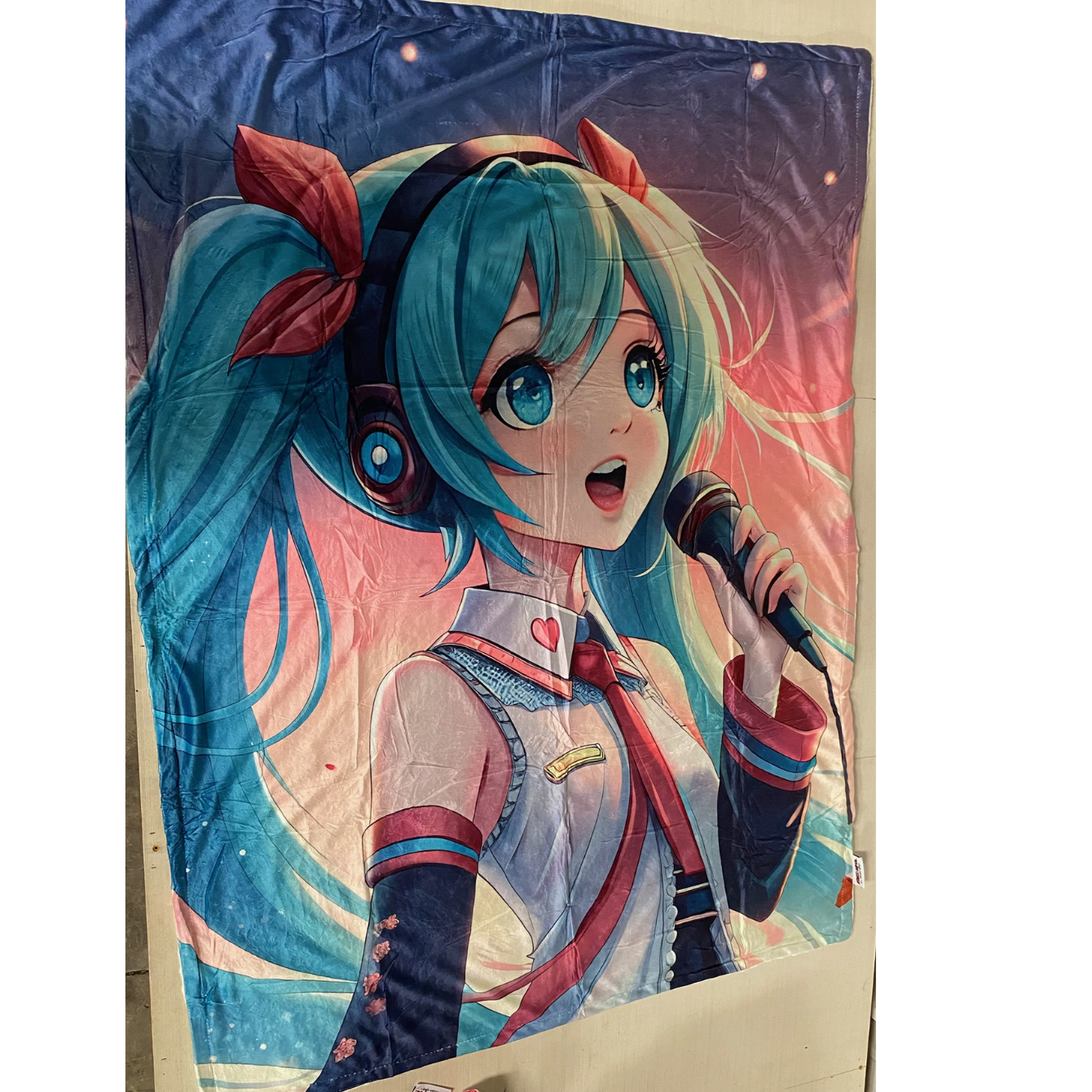 Miku Face Minky Dot Blanket Atomic Mortal