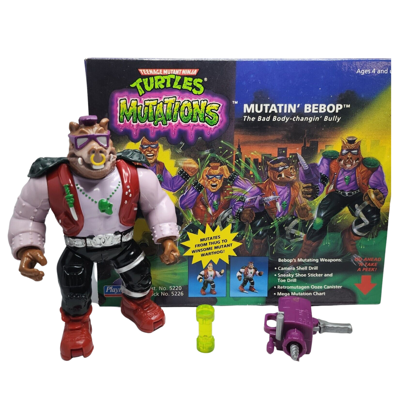 Mutatin' Bebop TMNT Mutations 1992 Playmates Action Figure