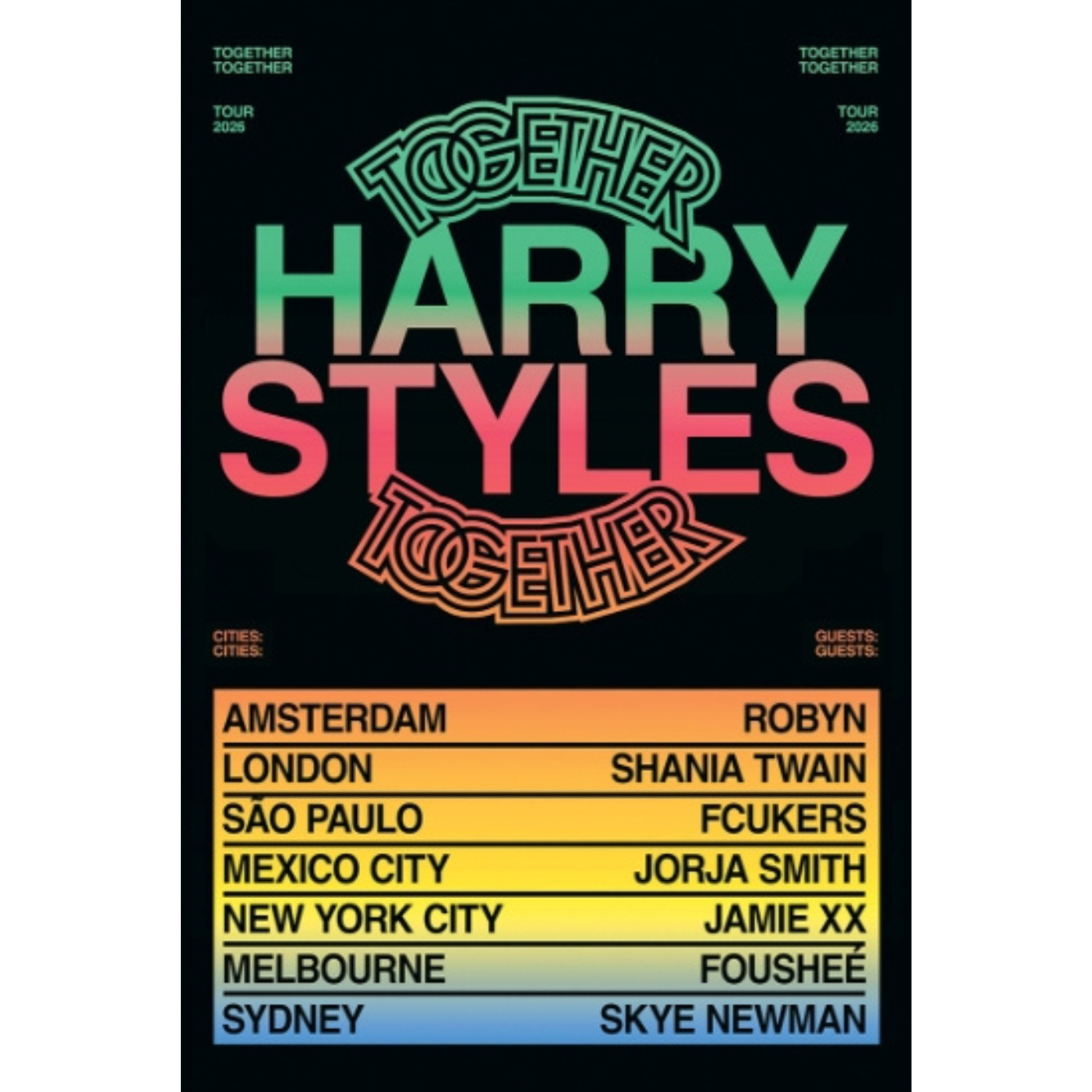 Harry Styles Concert Together Tour Poster