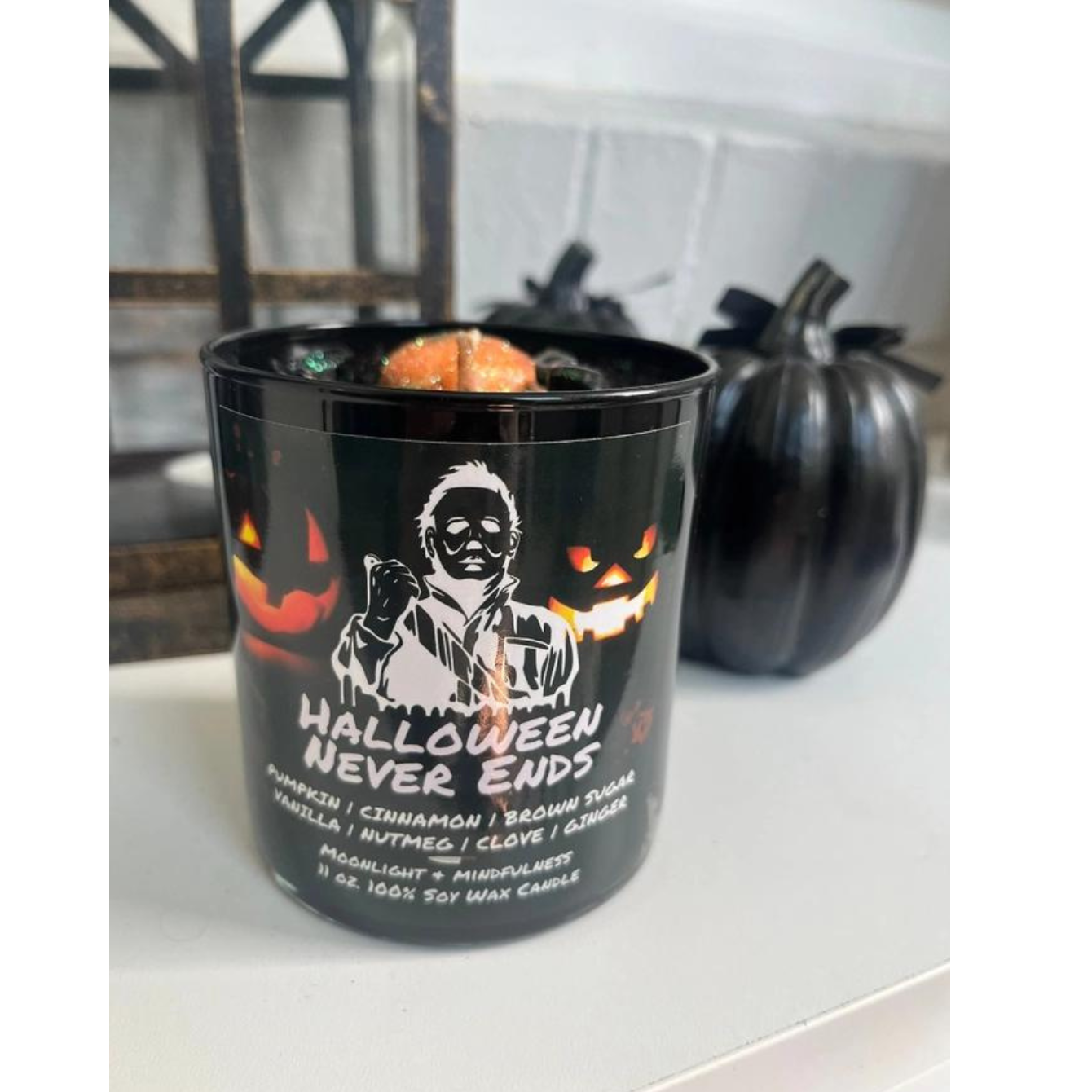 Horror Movie Crystal Candles, 100% Soy Wax, Spooky Decor Halloween Never Ends