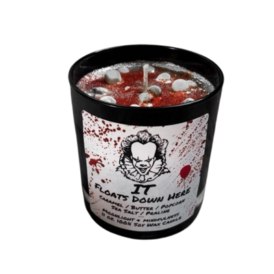 Horror Movie Crystal Candles, 100% Soy Wax, Spooky Decor IT Floats down here