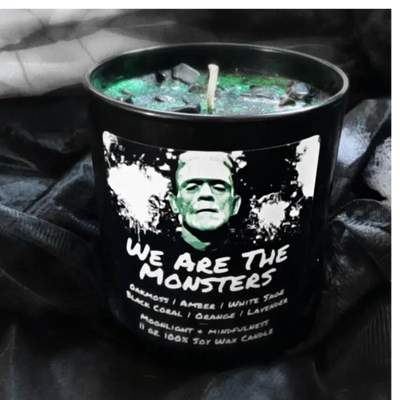 Horror Movie Crystal Candles, 100% Soy Wax, Spooky Decor We are the Monsters