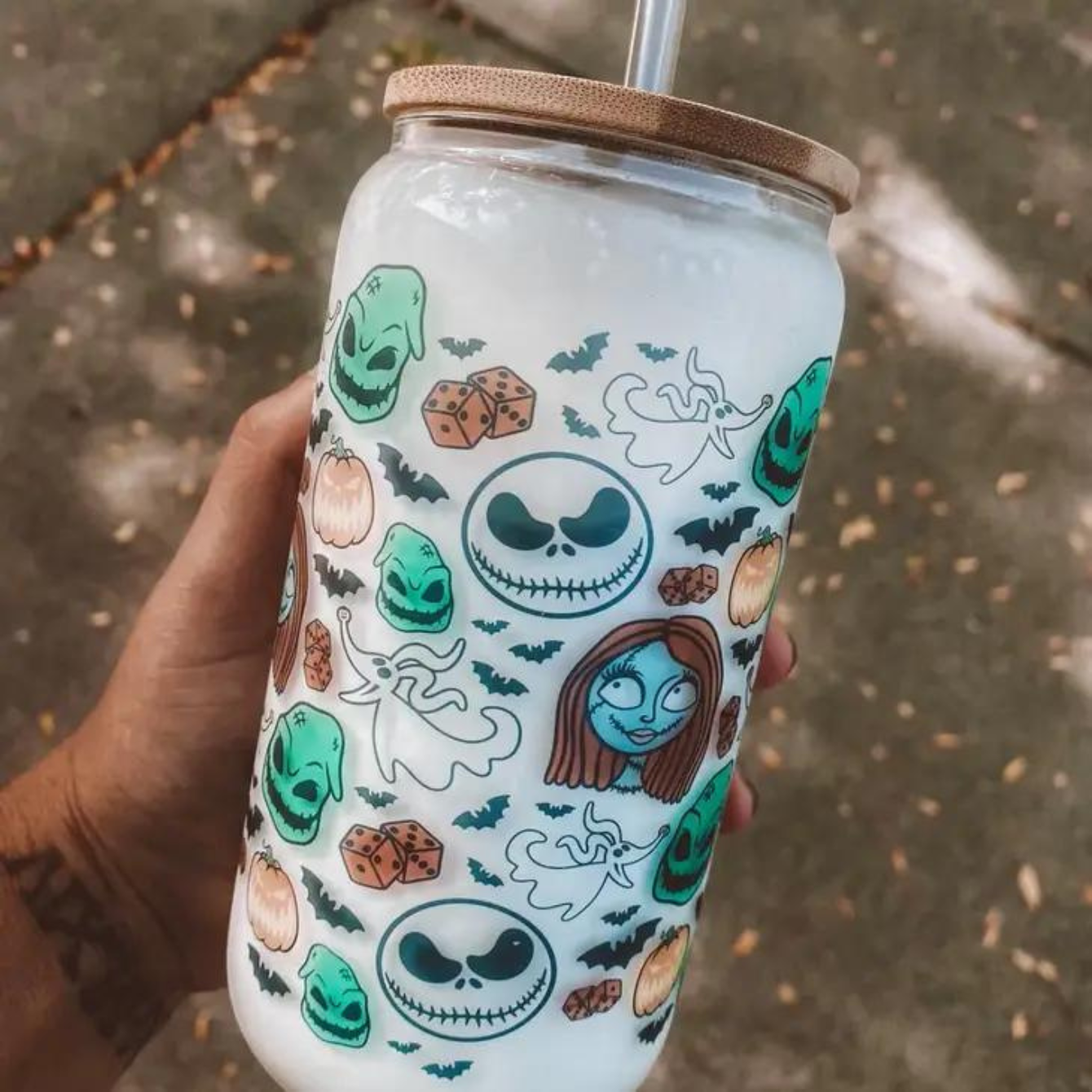 Nightmare Before Christmas Glass Tumbler