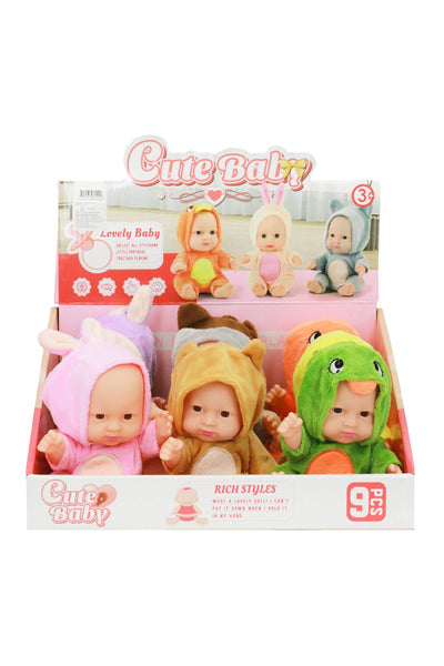 Animal Pajama Cozy Costume Cute Baby Doll Toy - 9 Pcs