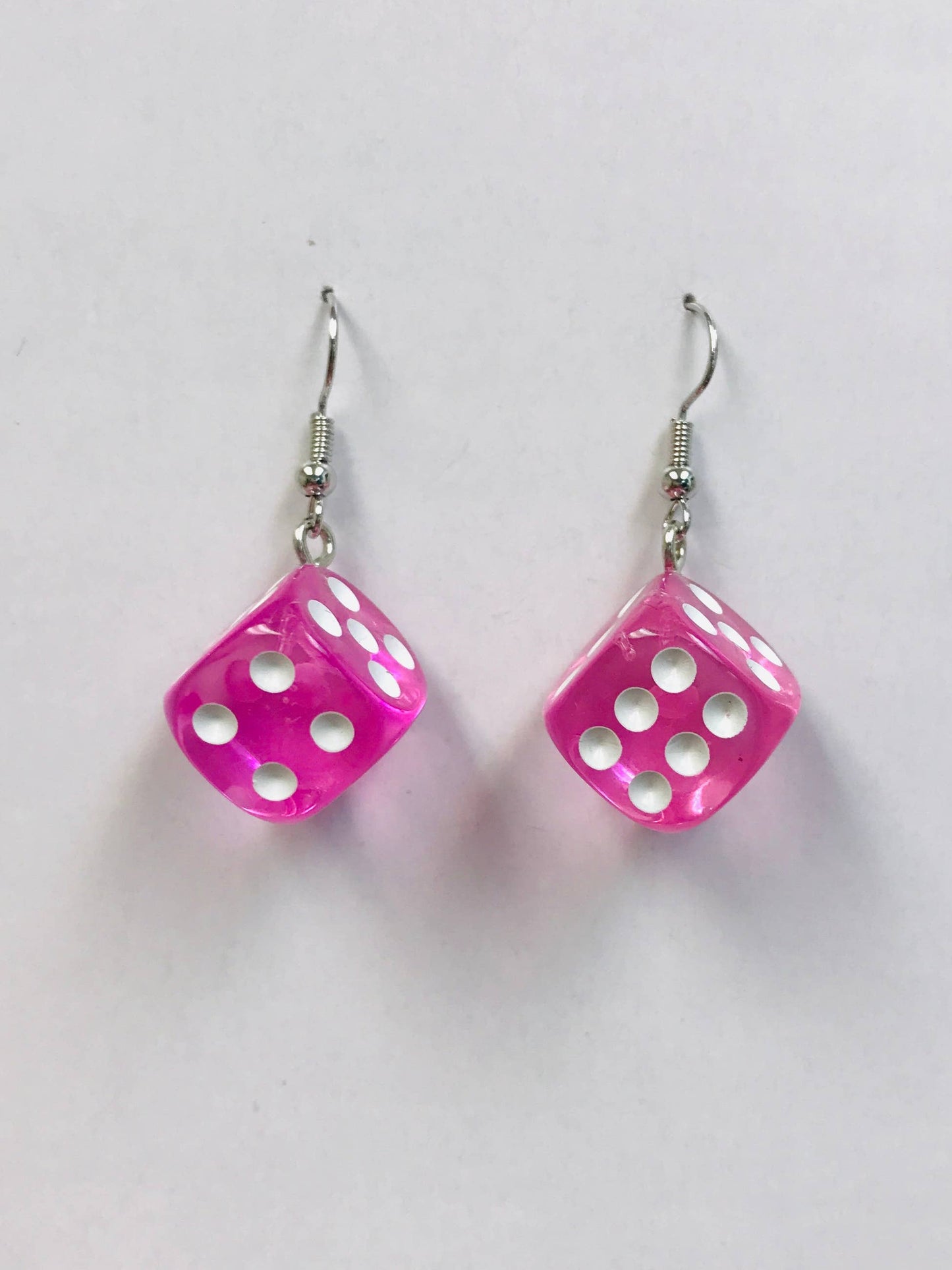 Transparent Color Dice Earrings