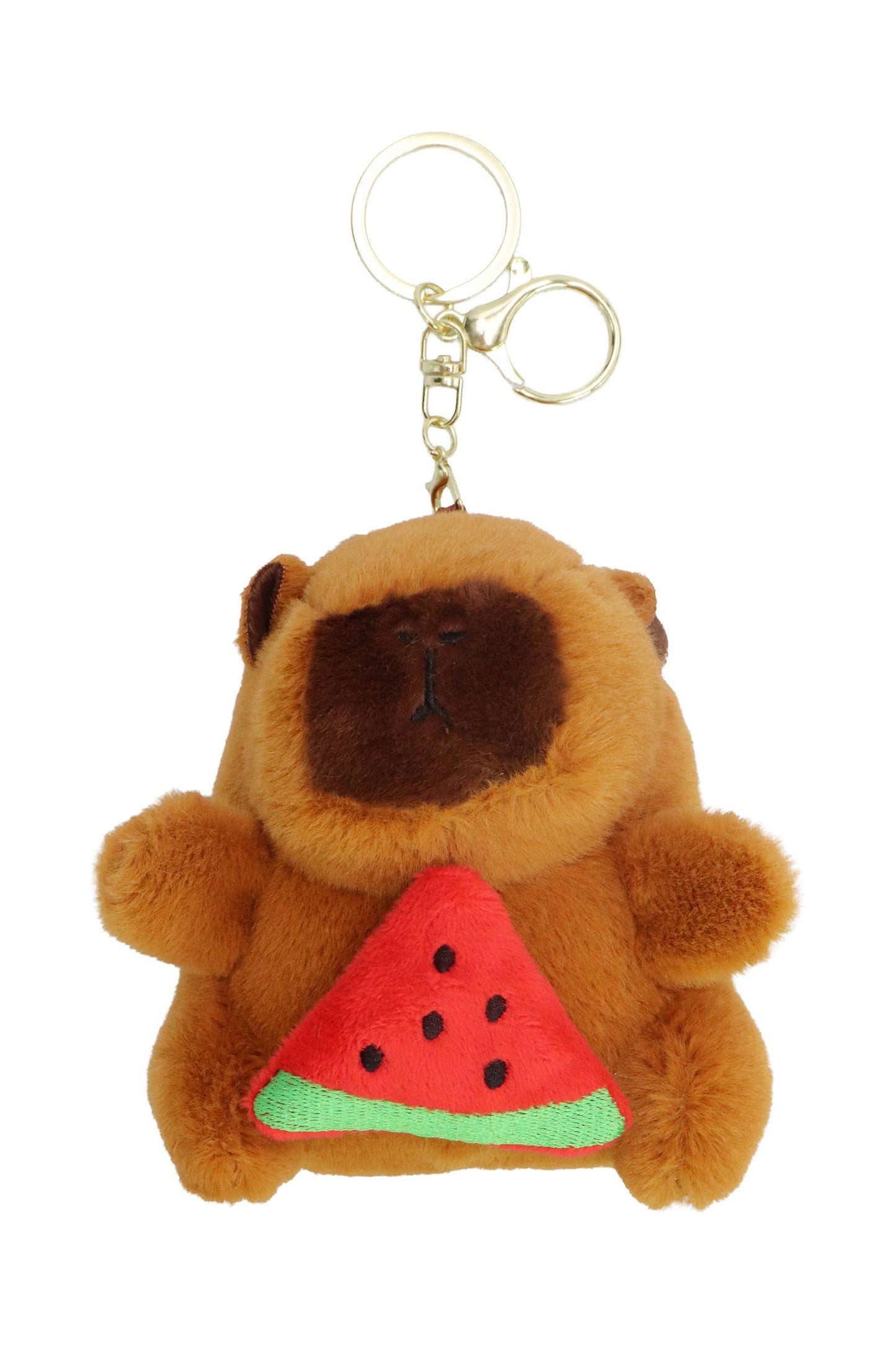 Fruity Capybara Faux Fur Plushie Key Chain