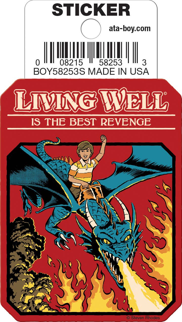 Steven Rhodes Living Well Die Cut 3" Vinyl Sticker