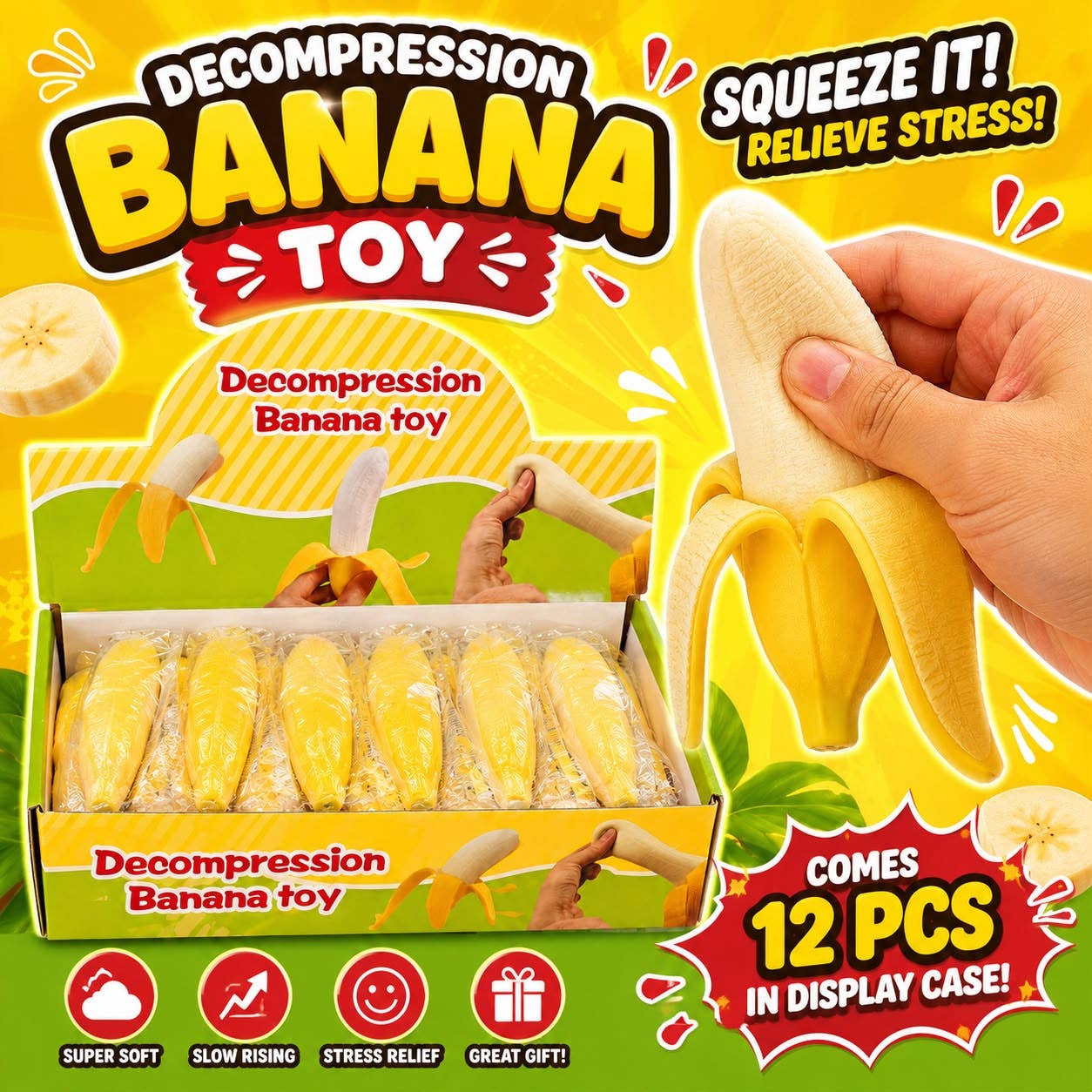 Squishy Banana Toy – Viral Peel & Squeeze Stress Toy