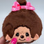Monchhichi-Chan Floral Bow Plush Coin Bag in Brown