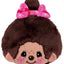 Monchhichi-Chan Floral Bow Plush Coin Bag in Brown