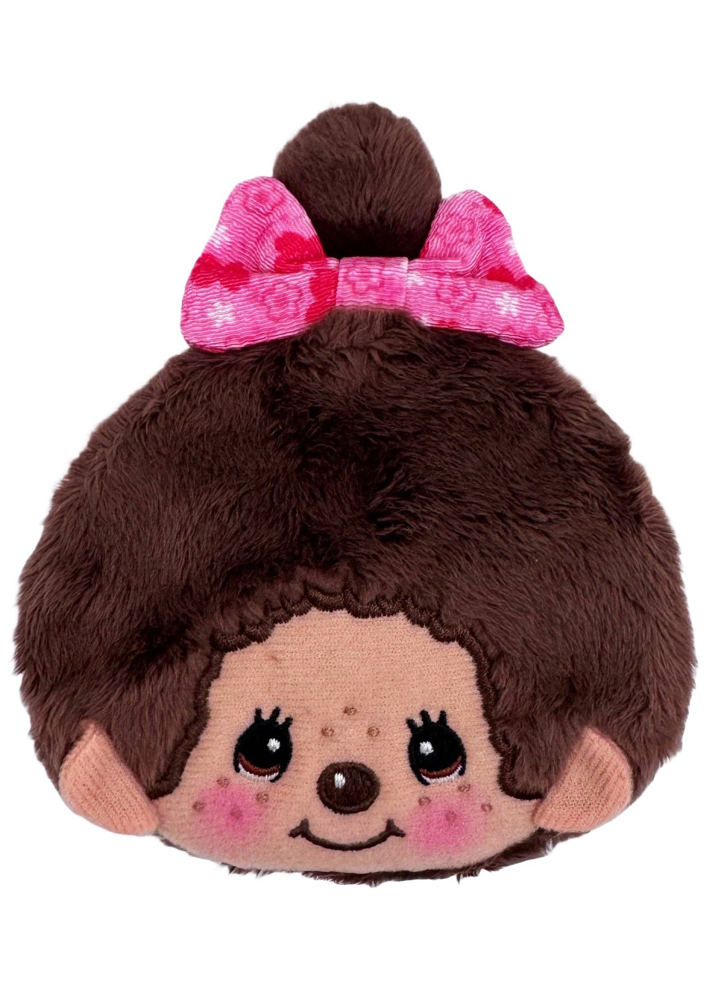 Monchhichi-Chan Floral Bow Plush Coin Bag in Brown