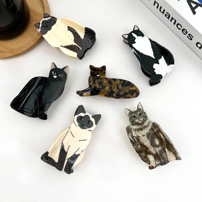 Sitting Cat Hair Claw Clip Collection, Animal Hair Clip