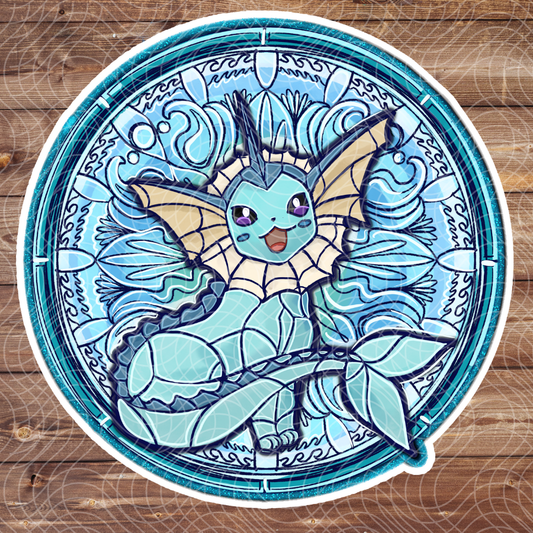 3" StainedGlass Vaporeon Poke Anime Video Game Vinyl Sticker