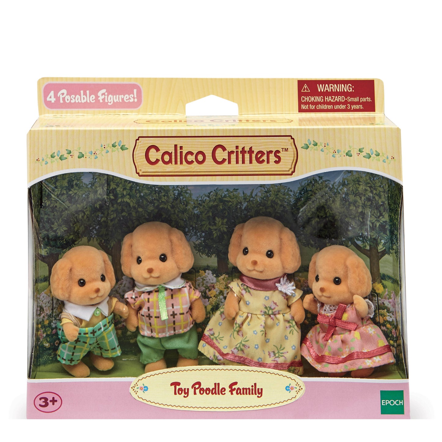 Calico Critters Toy Poodle Family, 4 Collectible Figures